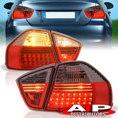 Smoke Red LED Tail Lights Assembly LH RH For 2005-2008 BMW 3 Series E90 4D Sedan • $174.99