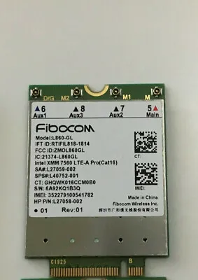 HP Fibocom L860-GL WWAN PHUKET W/GPS Intel XMM 7560 LTE-ADV M.2 L40752-001 • $45