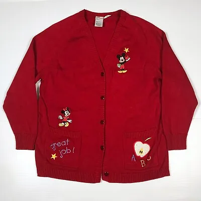 Disney Direct Women's XL Sweater Embroidered Mickey Minnie School Teacher • $29.95