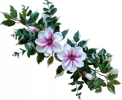 Ruby Magnolia 28  Swag Silk Flower Ready To Display Door Wall Arch Decor EST016 • $29.98