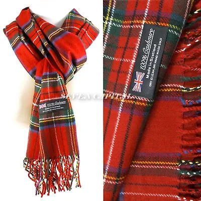 Mens Womens Winter Warm SCOTLAND Made 100% CASHMERE Scarf Scarves Plaid Wool • $7.49