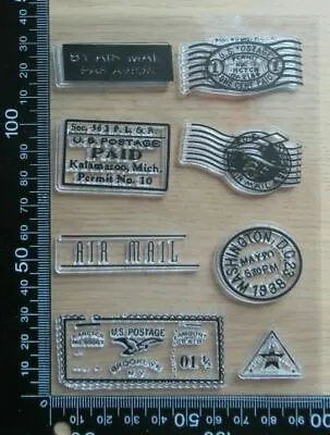 Clear Acrylic Unmounted Stamps - 8 Pc Postage Stamps Franks / Airmail Air Mail • £3.99