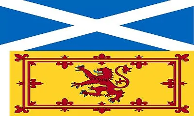 Twin Pack St Andrews Cross Saltire Scotland Flag + Rampant Lion 5X3FT Sport Fan • £5.56