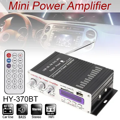 370BT HiFi Stereo Power Amplifier FM Audio SD USB DVD MP3 Input AMP With Remote • $21.79