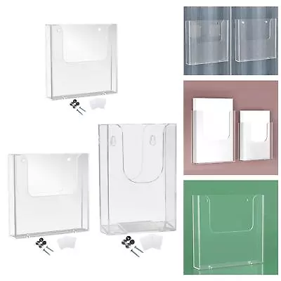 Brochure Holder Wall Mount Acrylic Rack Mail Holder For Wall Brochure Display • £11.63