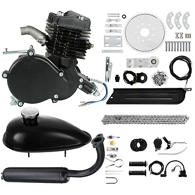 80CC Petrol Gas Motor Bicycle Engine Complete Kit Motorized Bike 2-Stroke Black • $91.99