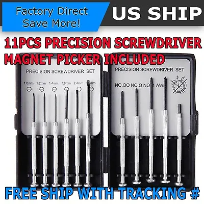 $5.49 • Buy 11 Pc Small Mini Precision Screwdriver Set For Watch Jewelry Electronic Repair