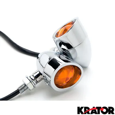 2x Chrome Turn Signals Bulb Blinkers For Harley Davidson Cruiser Motorcycle Bike • $20.99