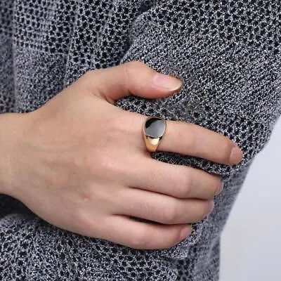 Men's Rings Punk Rock Smooth Rings For Men Hip Hop Jewelry D1 Party .Deco 9CF9 • £1.86