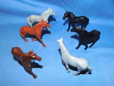 Marx 1950's 60mm Farm Horses (6) • $6.99