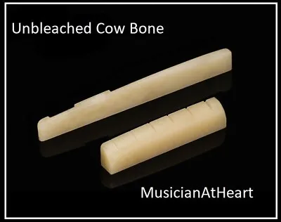MusicianAtHeart Unbleached Bone Nut And Saddle Set For MARTIN Guitars REAL BONE • $15.99