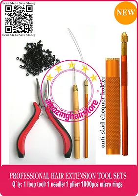 Fusion Remy Human Hair Extensions Plier Micro Link Metal Looping / Pull Tool Kit • $14.99