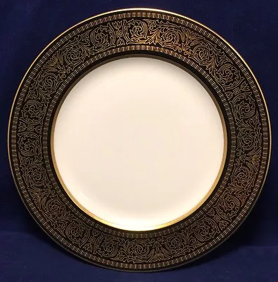 Mikasa Mount Holyoke Salad Plate Narumi Gold Flowers & Scrolls On Black Band  • $18.99