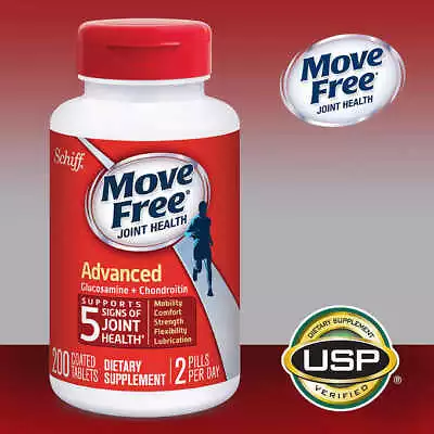 Schiff Move Free Advanced Glucosamine + Chondroitin 200 Tablets • $38