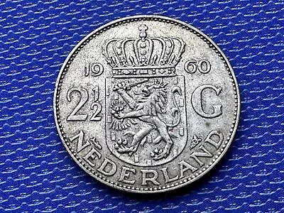 1960 Netherlands 2 1/2 Gulden Coin AU .720 Silver 15g33mm   #ZD18 • $31.26