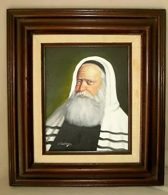 David Pelbam (1931-2004) The Jewish Rabbi Framed Oil Painting Signed • $245