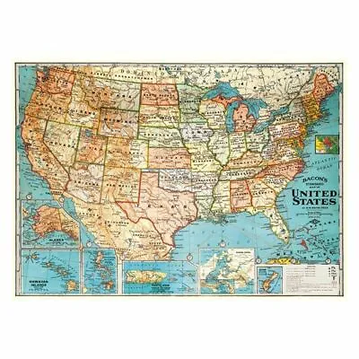 Cavallini & Co. United States Map  20  X 28  Decorative Paper / Poster/ Wrap   • $6.95