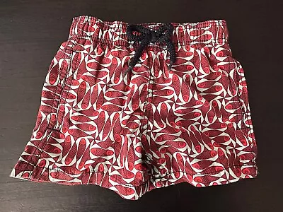 VILEBREQUIN Kids BOYS Red White Drawstring SWIM SHORTS Trunks 2 Yrs 2 Ans • $24.99