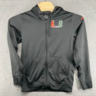 Miami Hurricanes Nike Hoodie Sweatshirt Therma Fit Nike Gray Mens Size XS • $24