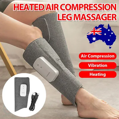 Leg Massager Heated Air Compression Foot Massage Calf Circulation Muscle Relax • $41.95