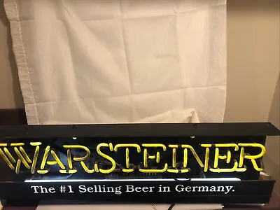 $395 • Buy VINTAGE RARE Warsteiner Beer Neon Light Up Sign Bar Pub Game Room Man Cave