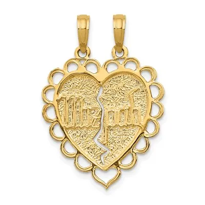 14K Yellow Gold Reversible Mizpah 2 Piece Break Apart Charm • $381.95