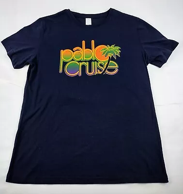 NEW Pablo Cruise Logo T-Shirt Mens Size Medium Navy Blue Yacht Rock 70's 80's • $17.99