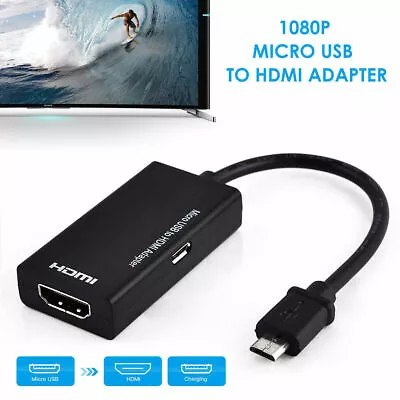 MHL Micro USB To HDMI TV Adapter Cable For Android Samsung Smart Phone 1080P • £4.89
