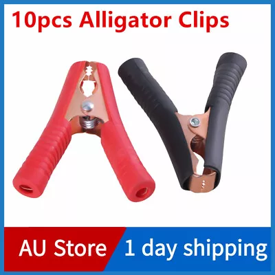 10 X Metal Car Battery Clip Crocodile Alligator Test Terminal Clamp 100A Red BLK • $14.99