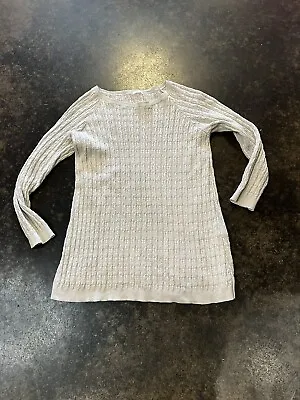 Malo Oatmeal Silk Cotton Scoop Neck  Sweater 40 4 • $76