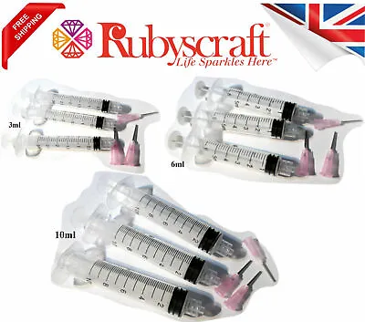 £4.49 • Buy 10ML Syringe & Dispene Blunt Tip Nozzle For Glue, Ink, Oil, Pinflair, Flux E6000