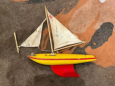 $35 • Buy Vintage Birkenhead Star Yacht Pond Boat Sail Boat Wood Toy Birkenhead England