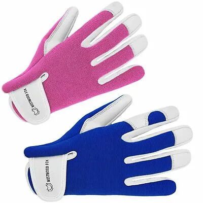 Ladies Men Leather Gardening Gloves Thorn Proof Garden Work Gloves • £5.99