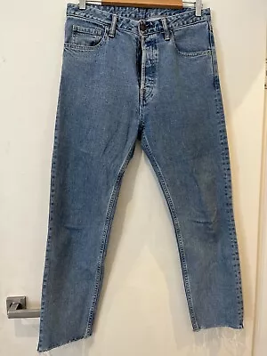 BASSIKE Size 28 Classic Crop Jean Mid Blue Jean Denim Mid Rise Slim Fit RRP$420 • $50