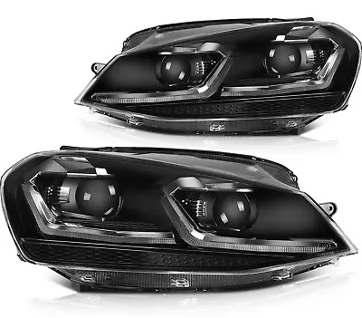 For 2014-2015 Volkswagen Golf MK7  Front Headlights Black Replacement Pair • $315.99