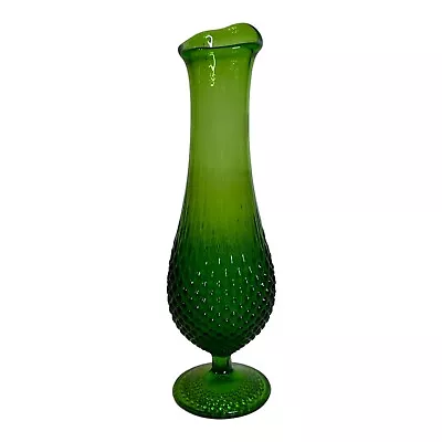 Vintage Kanawha Glass Green Swung Vase 13” Tall • $5