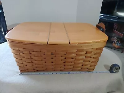 Vintage Longaberger Large Wash Day Hostess Basket With Divided Lid 1995 • $139.95