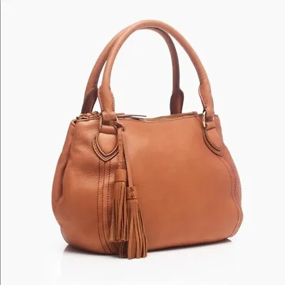 J. Crew Peyton Brown Leather Crossbody Satchel • $55