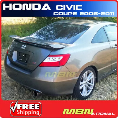 06-11 For Honda Civic Coupe SI Style Rear Trunk Spoiler Painted R513 RALLYE RED • $188.34