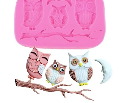 £6.84 • Buy Owl Family Cupcakes Silicone Mould Fondant Chocolate Cake Sugarcraft Candy Molds