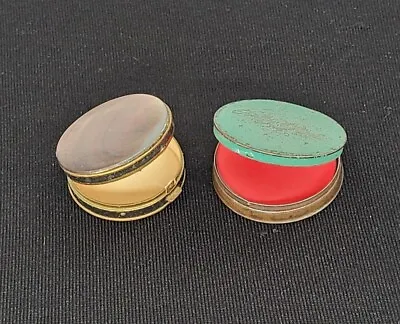 Antique Rouge Makeup Pots Brass Mother Of Pearl Ponds • $44