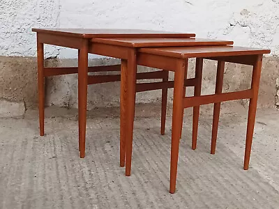 Teak Nesting Tables 3x Set Tables Side Table Danish Modern Vintage Table 60s • £315.08