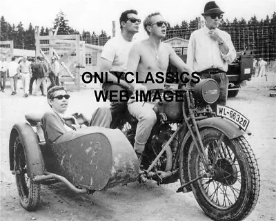 Steve Mcqueen James Garner Coburn Motorcycle Sidecar The Great Escape 8x10 Photo • $14.41