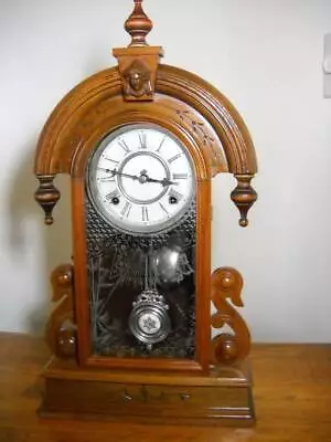 HTF Antique Waterbury Paris 8 Day Time And Strike Walnut Mantel  Clock Working • $379.37