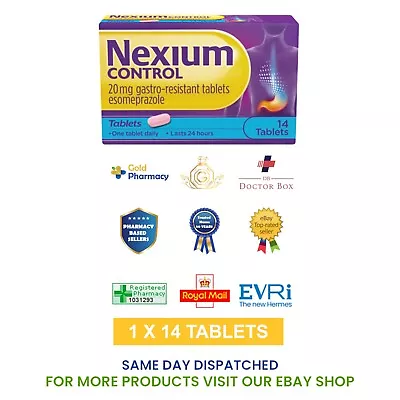 NEXUM CONTROL GASTRO RESISTANT 20mg Heartburn Acid Reflux 7 14 TABLETS • £6.99