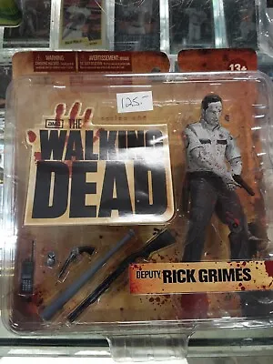 Macfarlane Walking Dead Series 1 Bloody Black And White Deputy Rick Grimes... • $100