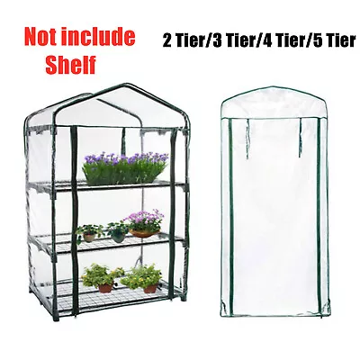 2-5 Tier Mini Greenhouse PVC Plastic Outdoor Garden Frame Plants Grow House UK • £13.79