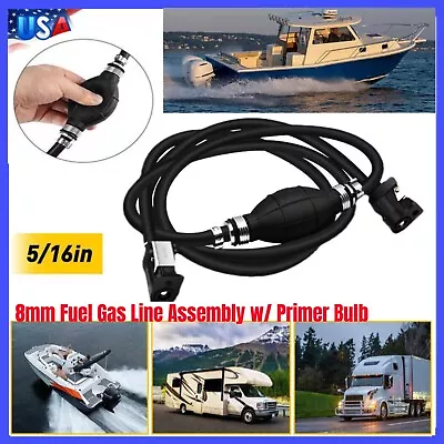 5/16 Marine Outboard Boat Motor Fuel Gas Hose Line Assembly With Primer Bulb 6FT • $17.99