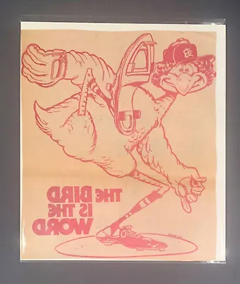 Mark  The Bird  Fidrych Detroit News 7-08-76 Iron-on Detroit Tigers Stadium • $45