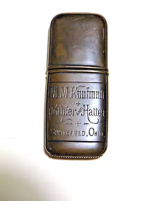 Rare Old Match Safe M.M. Kaufman Clothier And Hatter Springfield Ohio • $45